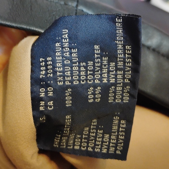 SOLD Dockers Black Lamb Leather Button Up Coat Jacket Mens Size Large - Picture 14 of 16